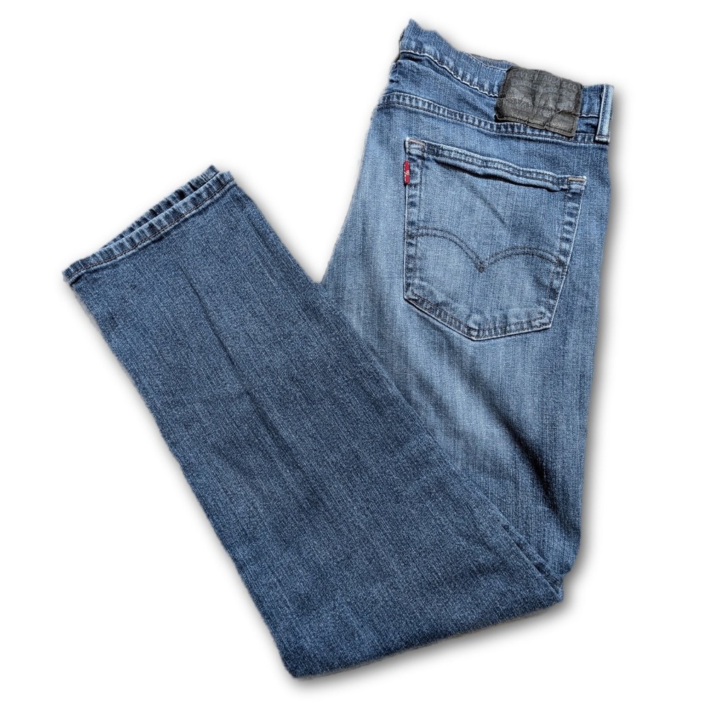 Levi's Mens Jeans Blue 36x30 Black Patch Denim Stretch Straight Medium Leg